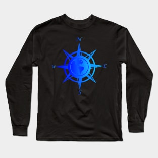 Compass rose with cardinal points, WIND ROSE Long Sleeve T-Shirt